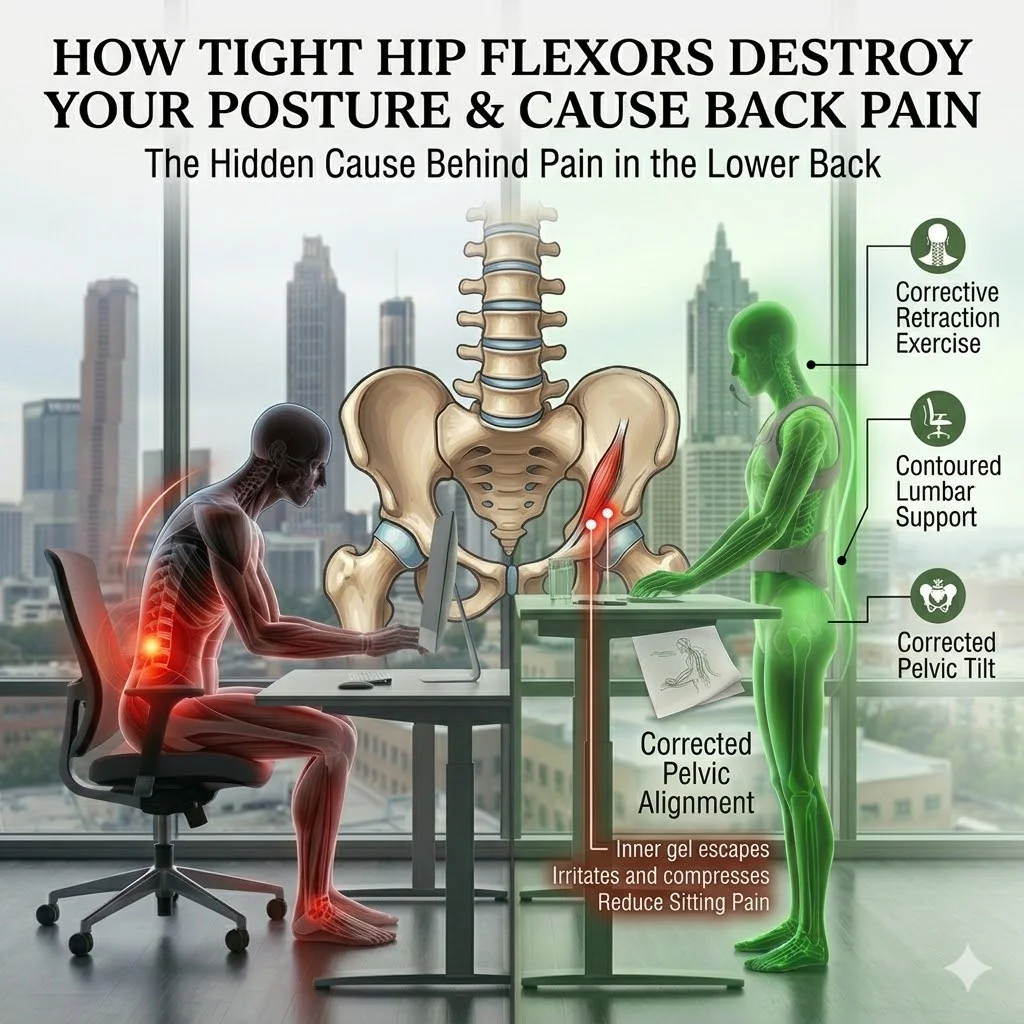 How Tight Hip Flexors Cause Back Pain & Poor Posture